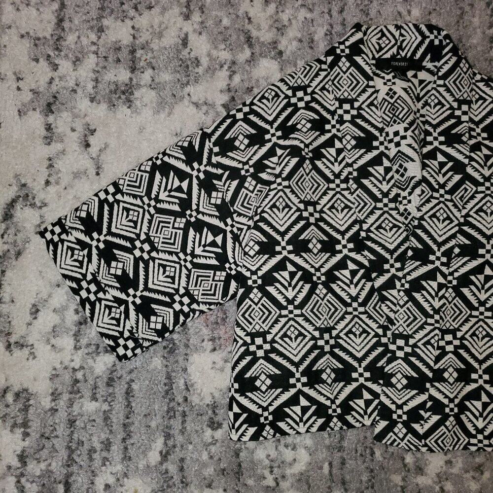 Forever 21 Tribal Print Open Blazer Sz Sm EUC